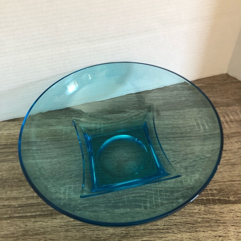 Vtg Hazel Atlas Colonial Capri Blue Serving Bowl